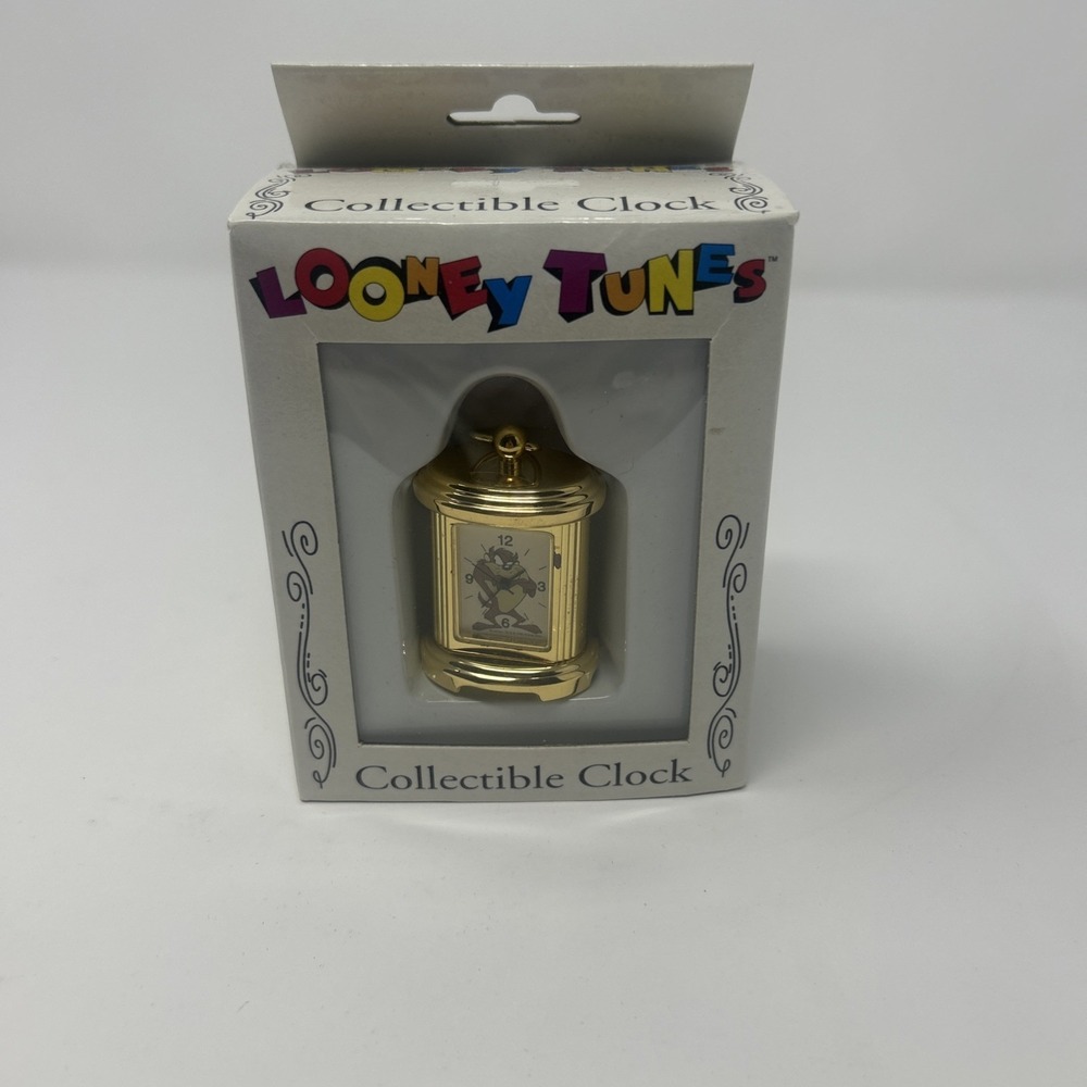 Vintage Westclox Mini Mantle Clock Looney Tunes Warner Bro Tasmanian Devil NIB